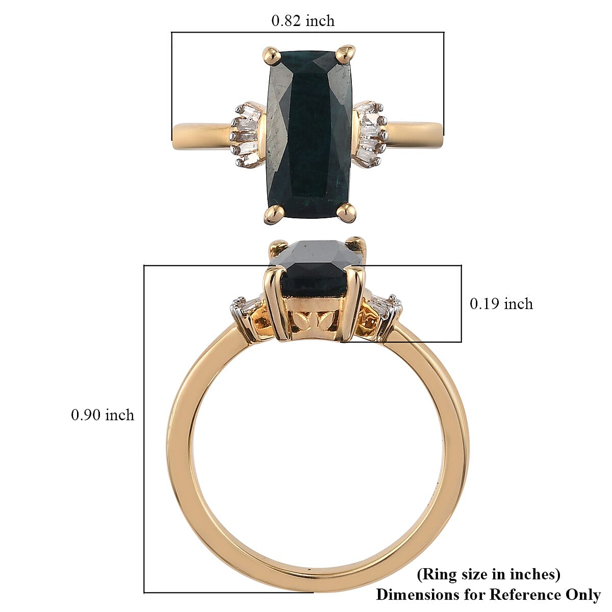 Teal Grandidierite and Diamond Ring in Vermeil Yellow Gold Over Sterling Silver (Size 7.0) 2.60 ctw image number 5
