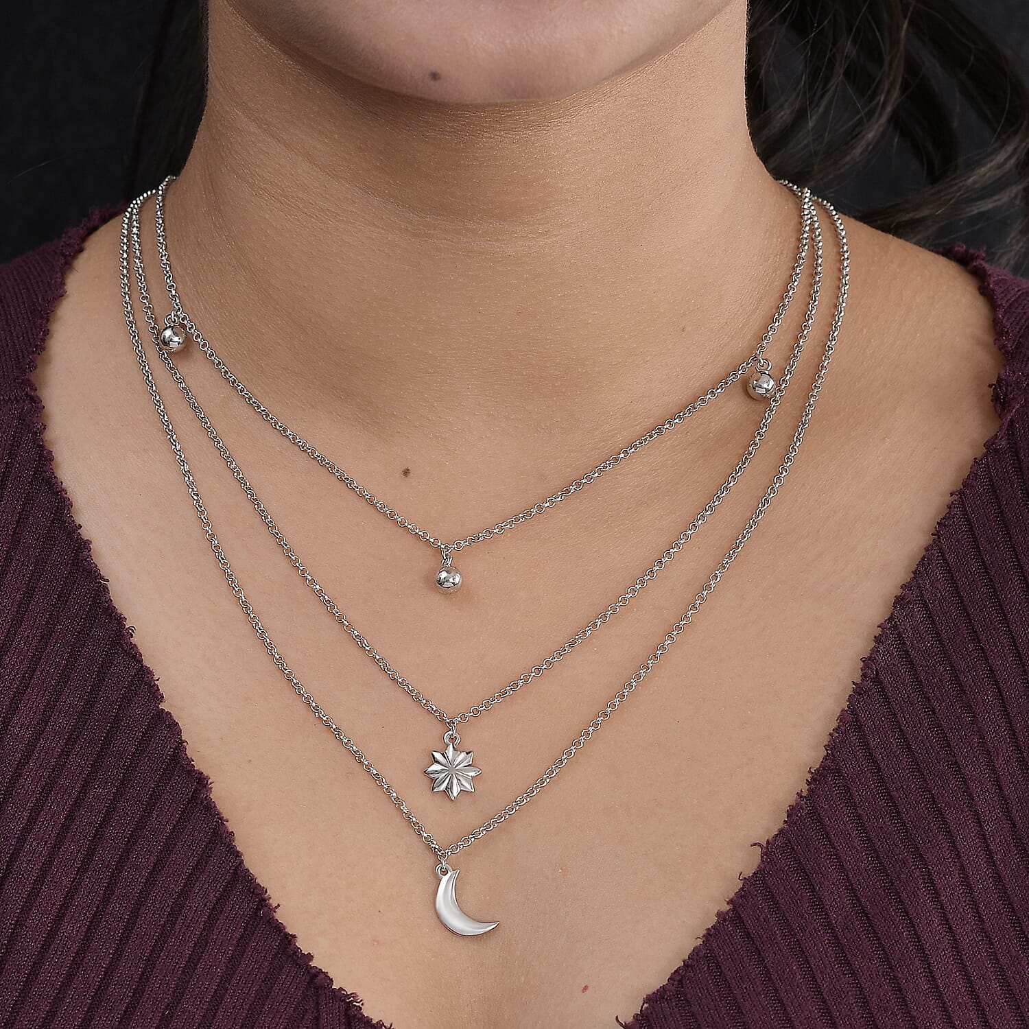 Platinum Over Sterling Silver Fancy Necklace 20 Inches 18.50 Grams