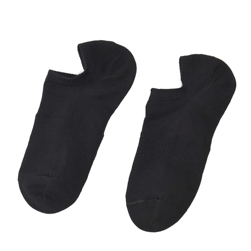Set of 4 Pair Bamboo Infused Super Low Invisible Socks with Anti-Slip Silicone Heel Grip - Black