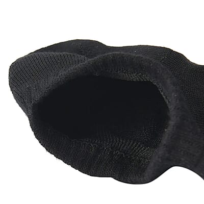Set of 4 Pair Bamboo Infused Super Low Invisible Socks with Anti-Slip Silicone Heel Grip - Black