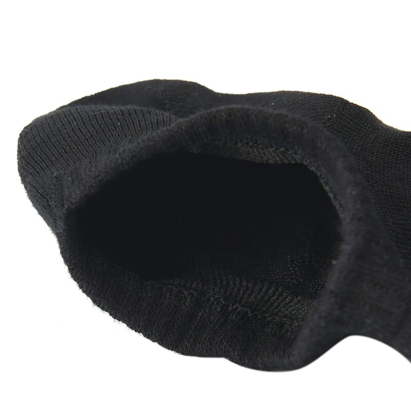 Set of 4 Pair Bamboo Infused Super Low Invisible Socks with Anti-Slip Silicone Heel Grip - Black