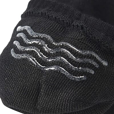 Set of 4 Pair Bamboo Infused Super Low Invisible Socks with Anti-Slip Silicone Heel Grip - Black