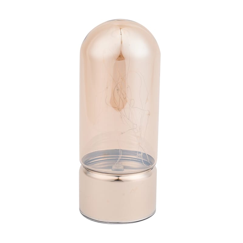 Set of 2 Warm Led Lantern - Smoke Gray & Amber (3 AAA battery not included)