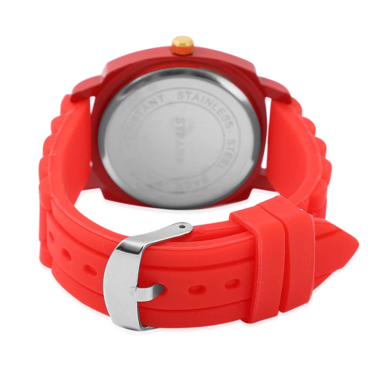 Strada Japanese Movement Red Dial Watch with Red Silicone Strap image number 5