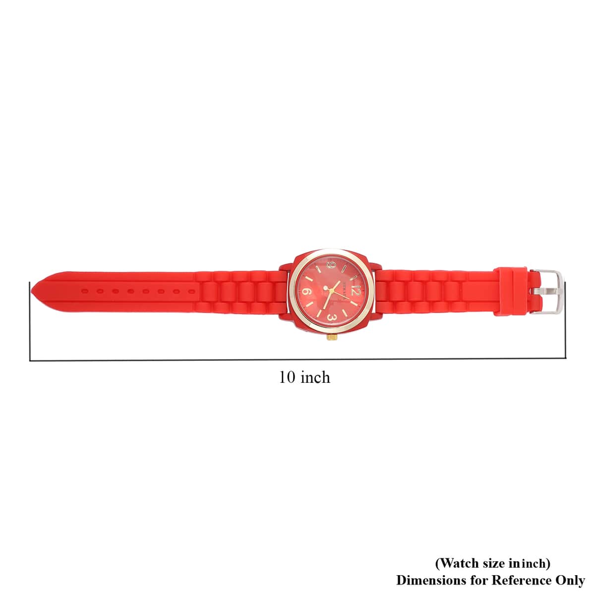 Strada Japanese Movement Red Dial Watch with Red Silicone Strap image number 6