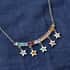 Multi Color Austrian Crystal 5 Star Necklace 20 Inches in Stainless Steel 4.20 ctw image number 1