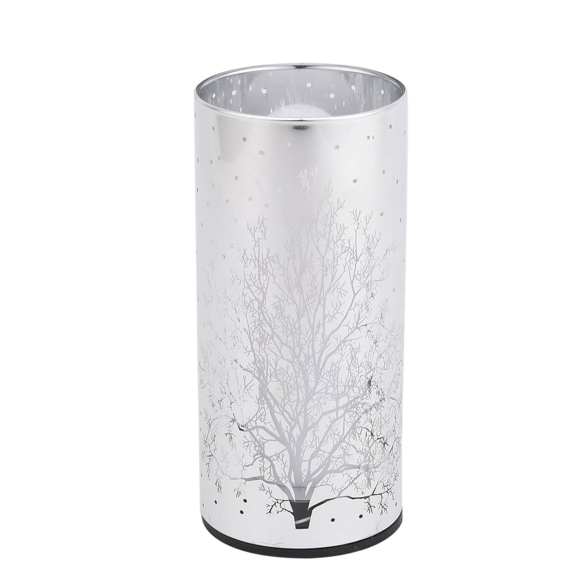 Set of 2 Golden & Silver Hollow-Out Tree Pattern Flame Led Lantern For Christmas Decorations, Festive Lanterns LED Light For Tabletop Home Desk Decor (3xAAA Batteries Not Included) image number 5