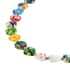 Multi Color Murano Style Heart Beaded Necklace 18 Inches in Stainless Steel image number 2