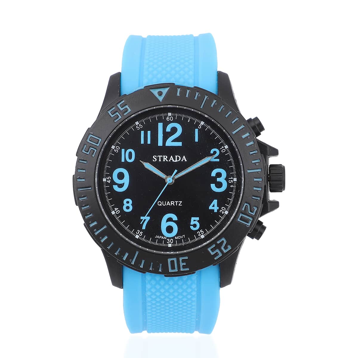 STRADA 10th ANNIVERSARY SPECIAL Japanese Movement Black Dial Watch with Blue Silicone Strap image number 0