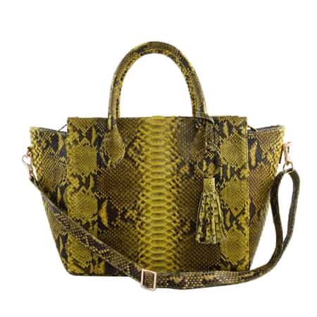 The Pelle Collection Dark Gray 100% Genuine Python Leather Tote Bag for Women, Satchel Purse, Shoulder Handbag, Designer Tote Bag , Shop LC