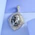 Austrian Pinolith Solitaire Pendant in Platinum Over Copper with Magnet 10.00 ctw image number 1