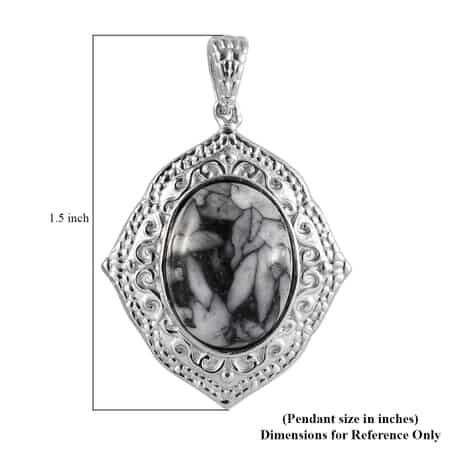 Austrian Pinolith Solitaire Pendant in Platinum Over Copper with Magnet 10.00 ctw image number 4