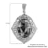 Austrian Pinolith Solitaire Pendant in Platinum Over Copper with Magnet 10.00 ctw image number 4