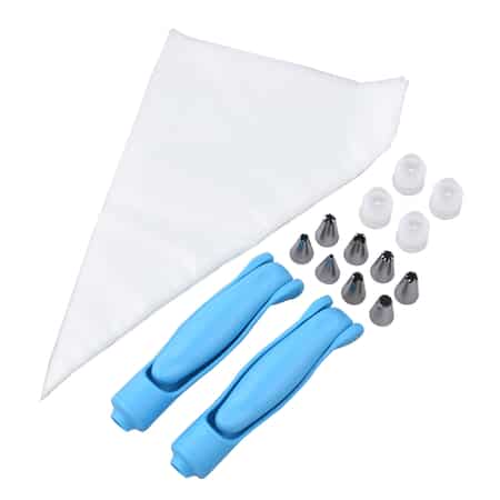 Set of 2 Cake Decorating Pen (Included - 2 Pens, 20 Bags, 4 Holders and 8 Heads) - Blue image number 0
