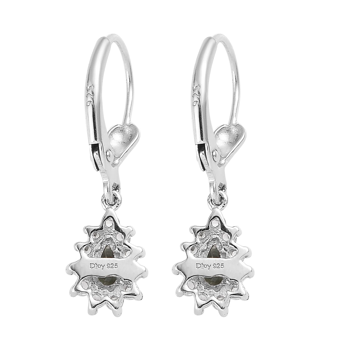 Narsipatnam Alexandrite and White Zircon Lever Back Earrings in Platinum Over Sterling Silver 0.85 ctw