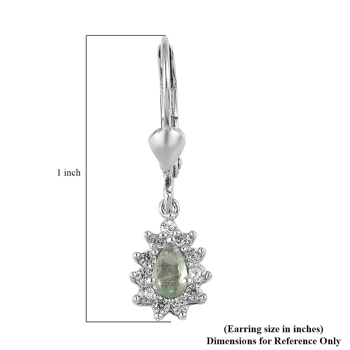 Narsipatnam Alexandrite and White Zircon Lever Back Earrings in Platinum Over Sterling Silver 0.85 ctw