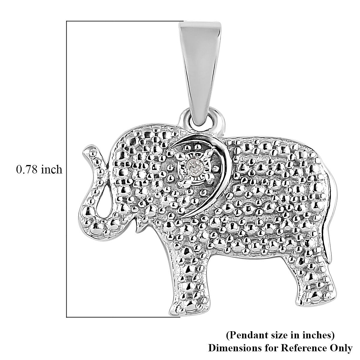 Diamond Accent Elephant Pendant in Platinum Over Sterling Silver image number 5