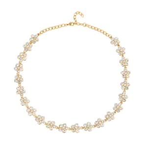 Austrian Crystal Necklace 20-22 Inches in Goldtone