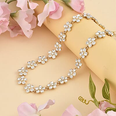 Austrian Crystal Necklace in Goldtone 20-22 Inches