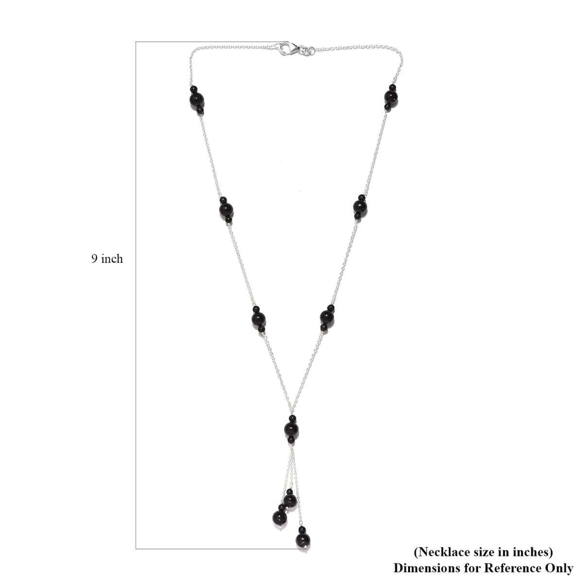 Shungite Beaded Necklace 18 Inches in Sterling Silver 21.25 ctw image number 5