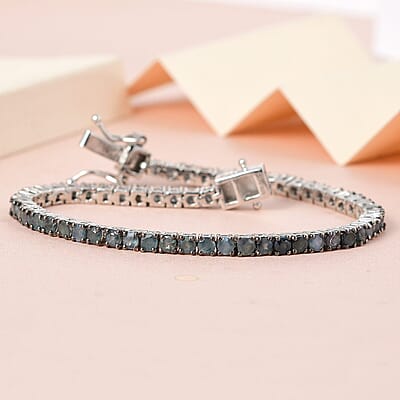 Narsipatnam Alexandrite Tennis Bracelet in Platinum Over Sterling Silver (6.50 In) 4.15 ctw