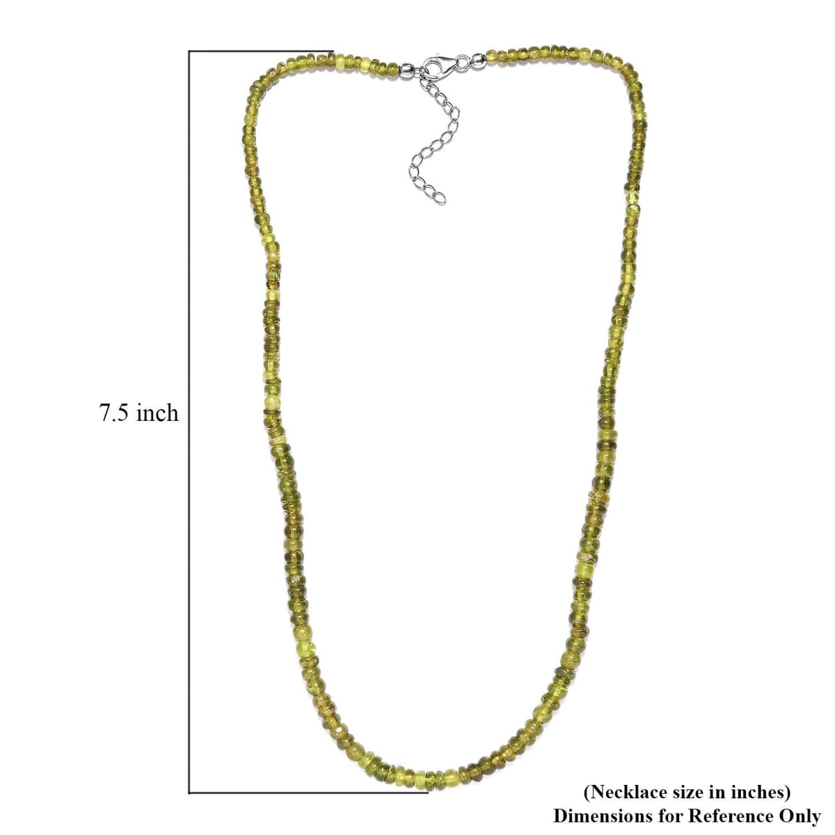 Italian Natural Vesuvianite Beaded Necklace 20 Inches in Sterling Silver 100.00 ctw image number 5