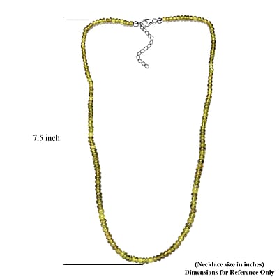 Italian Natural Vesuvianite Beaded Necklace 20 Inches in Sterling Silver 100.00 ctw