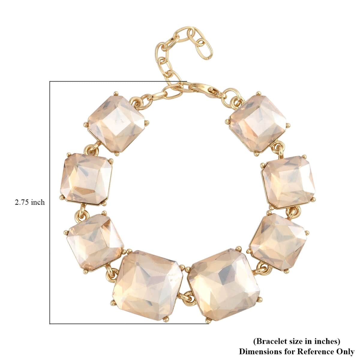 Champagne Glass Bracelet in Goldtone (7.25-9.00In) image number 2