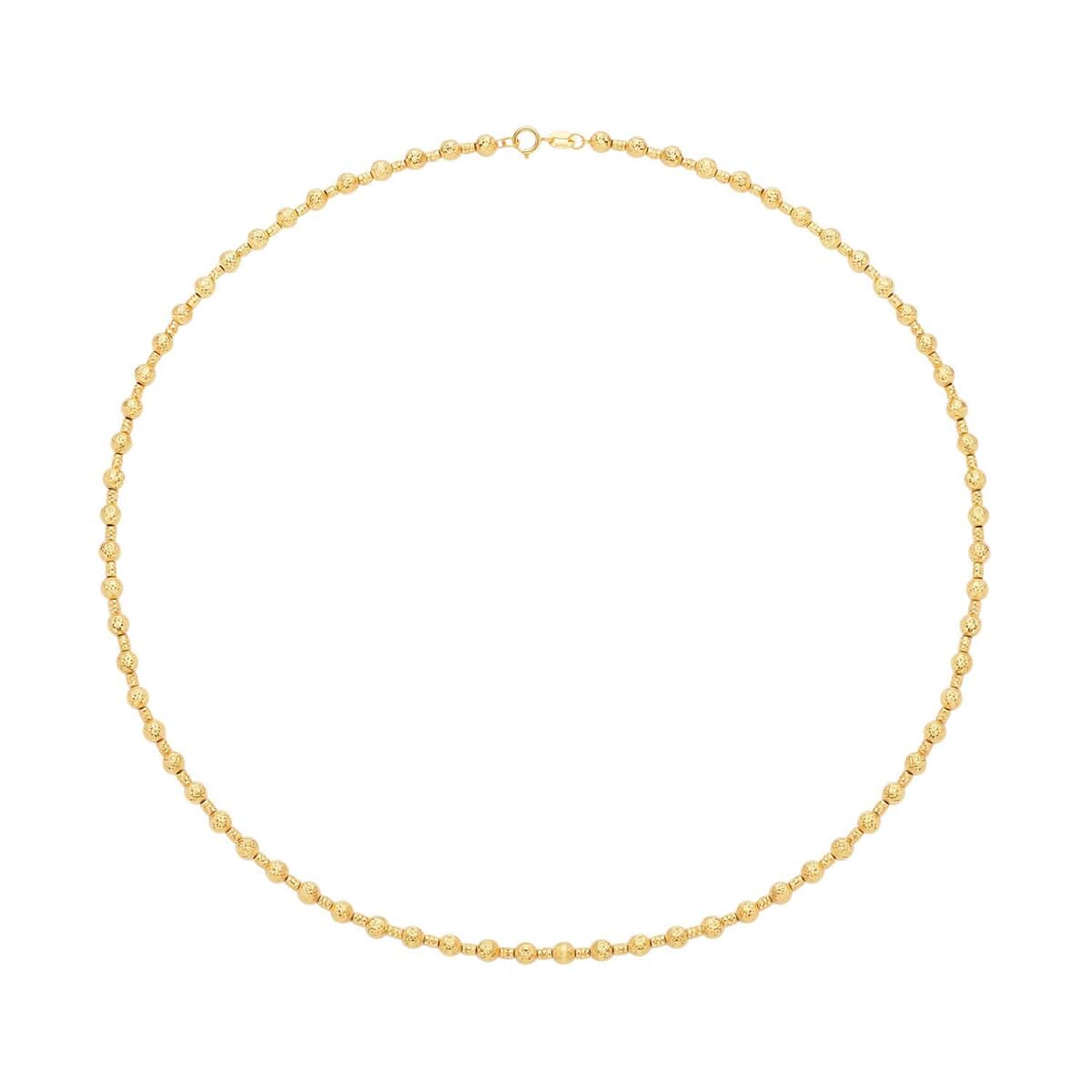 18K Yellow Gold Beaded Necklace ,  Diamond-Cut Beaded Necklace , Gold Necklace , 18 Inches Necklace 9.15 Grams image number 0