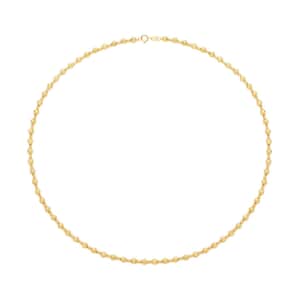 18K Yellow Gold Beaded Necklace ,  Diamond-Cut Beaded Necklace , Gold Necklace , 18 Inches Necklace 9.15 Grams