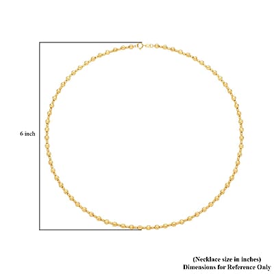 18K Yellow Gold Beaded Necklace ,  Diamond-Cut Beaded Necklace , Gold Necklace , 18 Inches Necklace 9.15 Grams