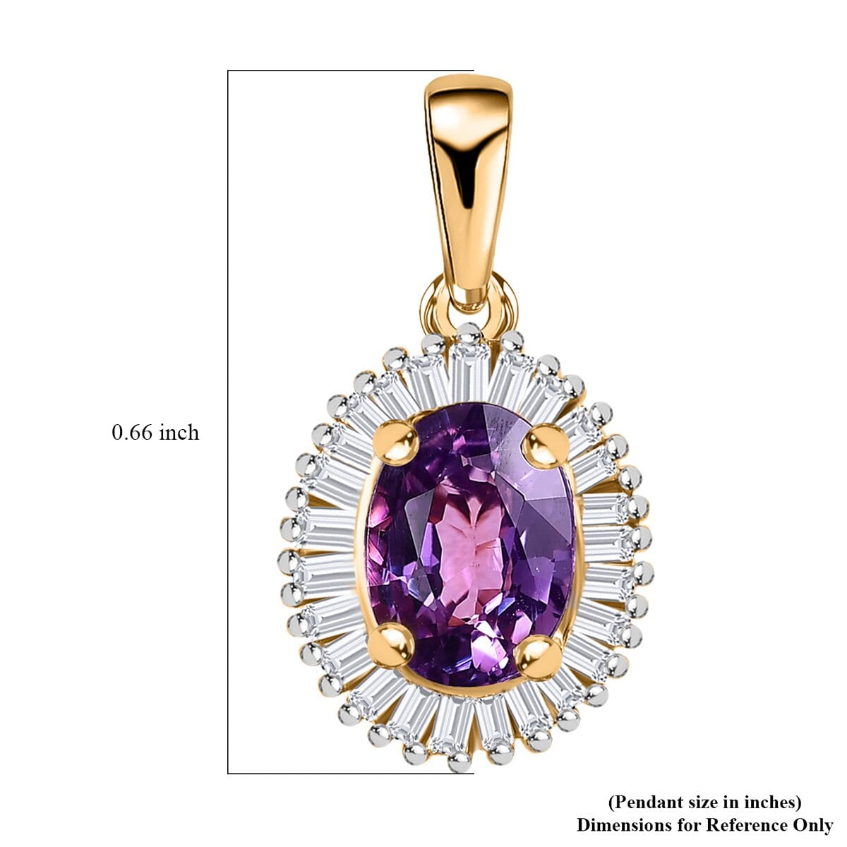 LUXORO 10K Rose Gold Premium Madagascar Purple Sapphire, Diamond (0.25 cts) (G-H, I3) Halo Pendant (Delivery in 3-5 Business Days) 1.15 ctw image number 5