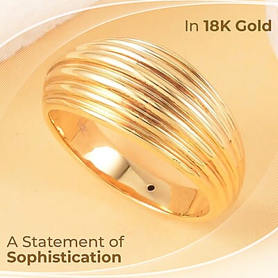 Iliana 18K Yellow Gold Electroform Dome Shape Ring, Gold Gifts, Gold Band Ring, Gold Ring, Gold Jewelry, Promise Ring