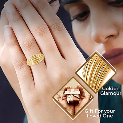 Iliana 18K Yellow Gold Electroform Dome Shape Ring, Gold Gifts, Gold Band Ring, Gold Ring, Gold Jewelry, Promise Ring