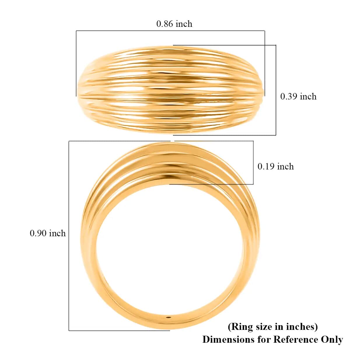 18K Yellow Gold Dome Ring (Size 10) image number 6