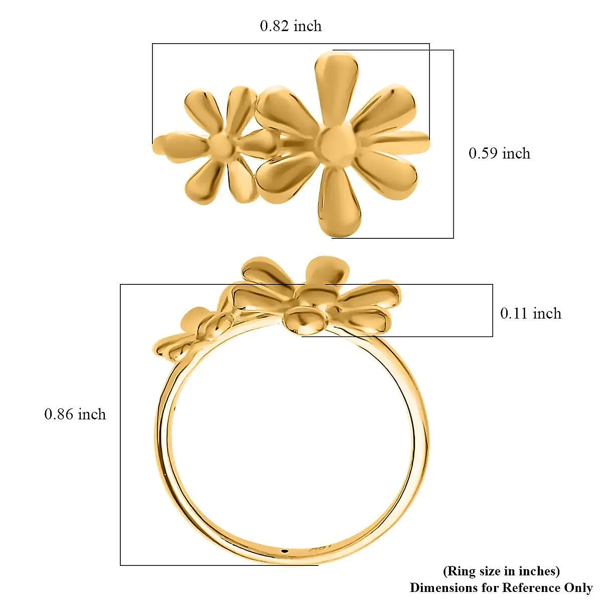 18K Yellow Gold Floral Ring, Flower Ring, Gold Gifts, Gold Ring, Gold Jewelry, Promise Ring image number 6