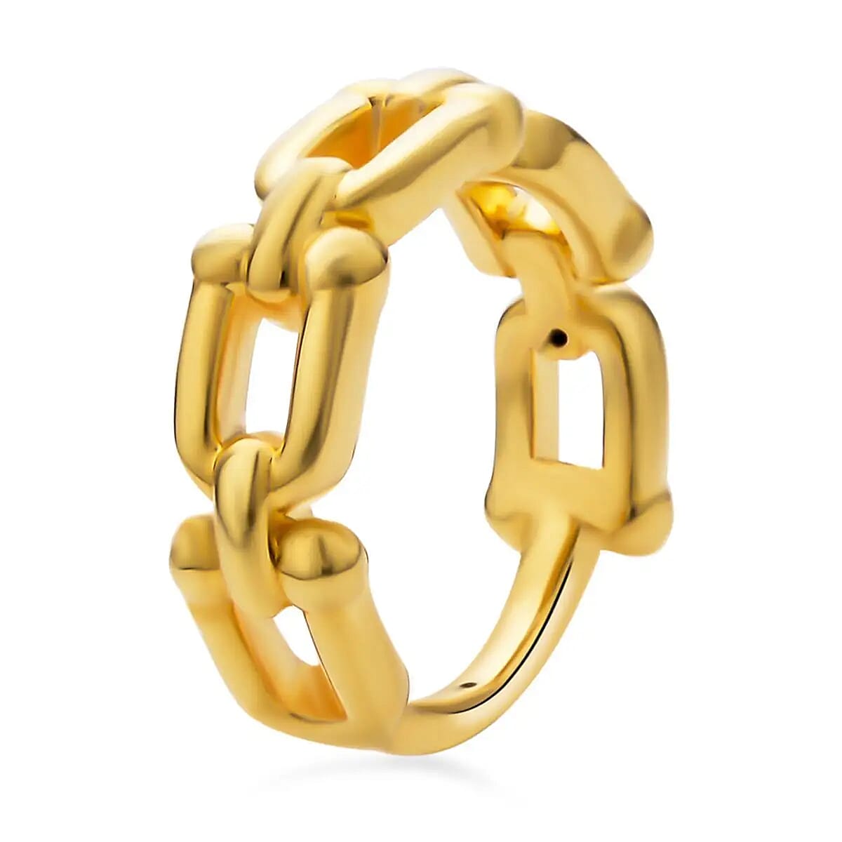 18K Yellow Gold Chain Link Ring, U link Chain Ring, Gold Gifts, Gold Ring, Gold Jewelry, Promise Ring image number 4
