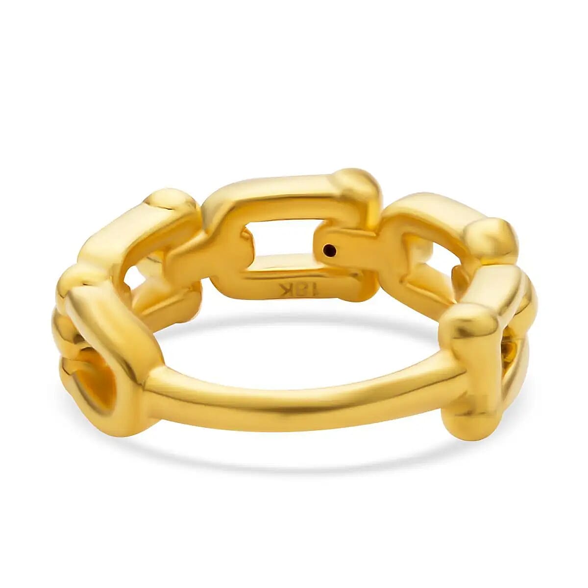 18K Yellow Gold Chain Link Ring, U link Chain Ring, Gold Gifts, Gold Ring, Gold Jewelry, Promise Ring image number 5