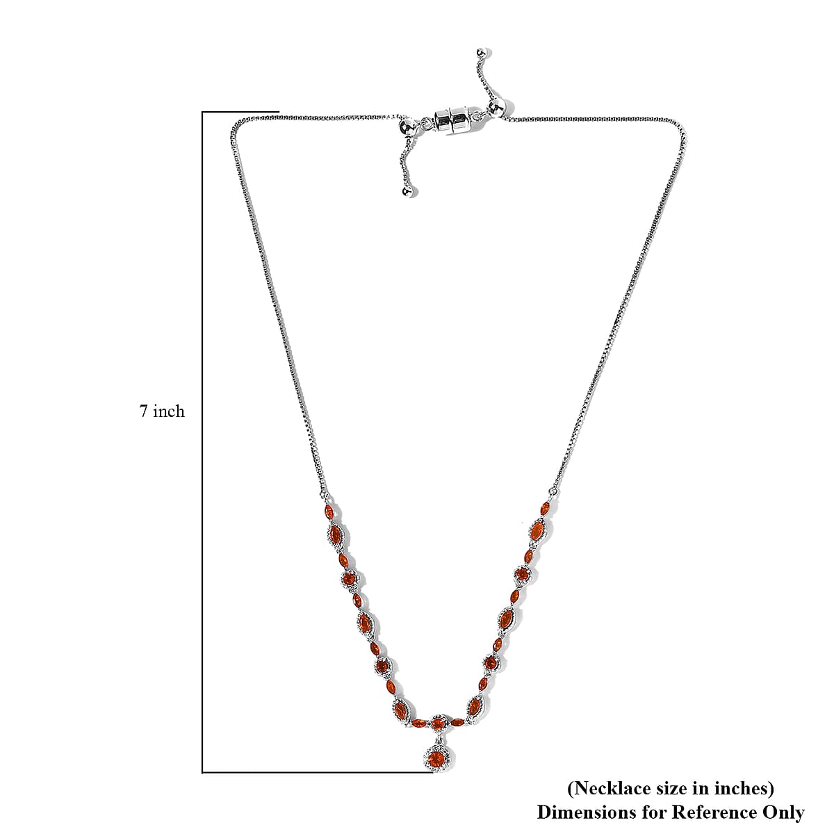 AAA Crimson Fire Opal and White Zircon 2.00 ctw Necklace in Rhodium Over Sterling Silver 19 Inches  image number 4