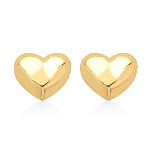 18K Yellow Gold Heart Stud Earrings 0.60 Grams