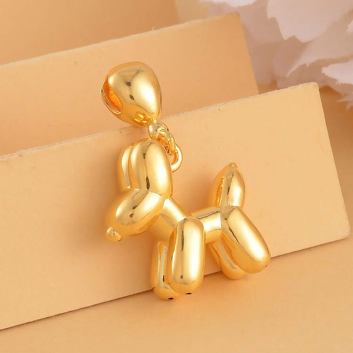 18K Yellow Gold Charm Pendant, Gold Dog Charm, Balloon Dog Pendant image number 1