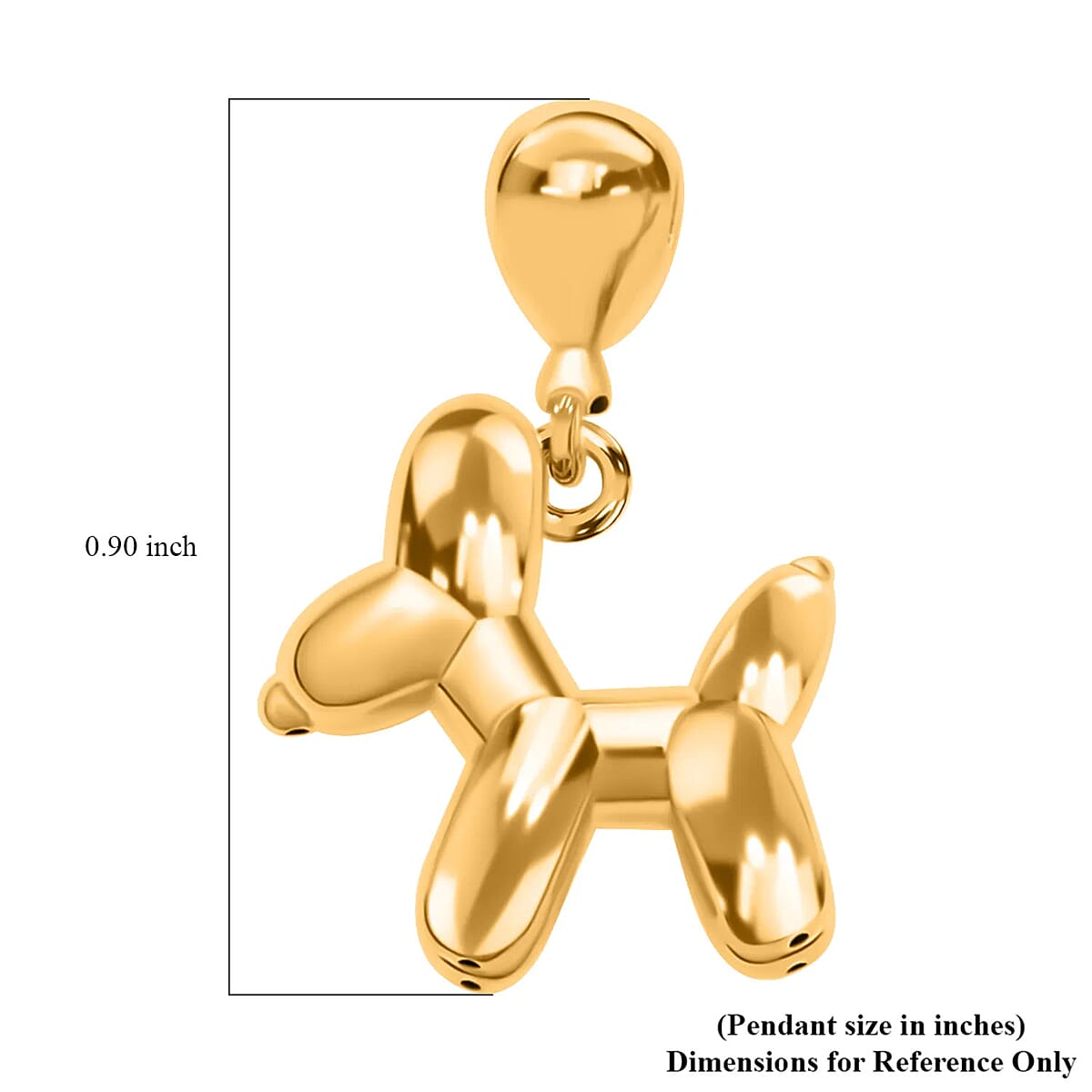 18K Yellow Gold Charm Pendant, Gold Dog Charm, Balloon Dog Pendant image number 6