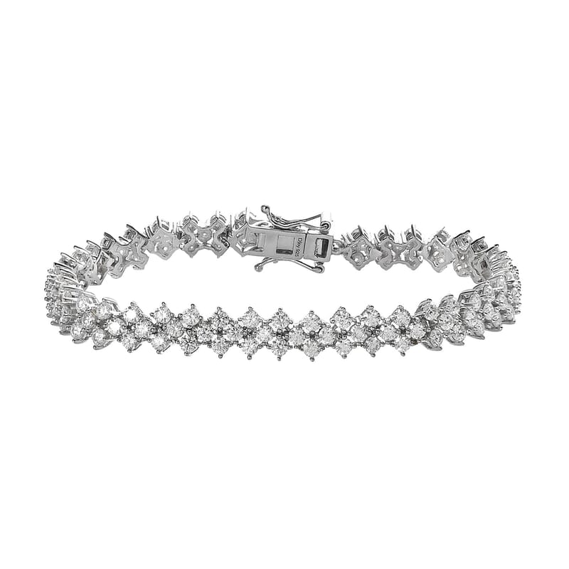 Moissanite Bracelet in Platinum Over Sterling Silver (7.25 In) 7.50 ctw
