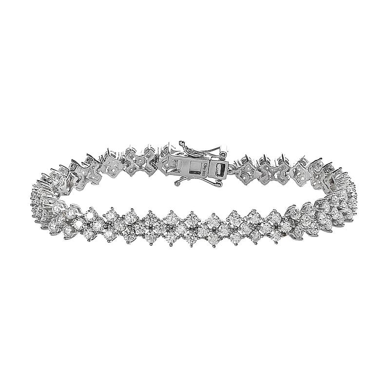 Moissanite Bracelet in Platinum Over Sterling Silver (7.25 In) 7.50 ctw