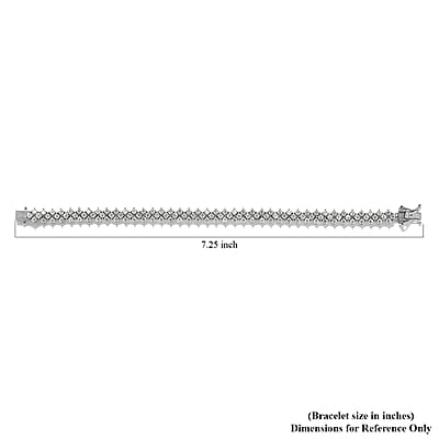 Moissanite Bracelet in Platinum Over Sterling Silver (7.25 In) 7.50 ctw