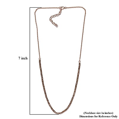 Rose Cut Natural Champagne Diamond Necklace 20 Inches in Rhodium & Vermeil Rose Gold Over Sterling Silver 4.00 ctw