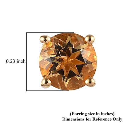 Golden Scapolite Solitaire Stud Earrings 0.75 ctw