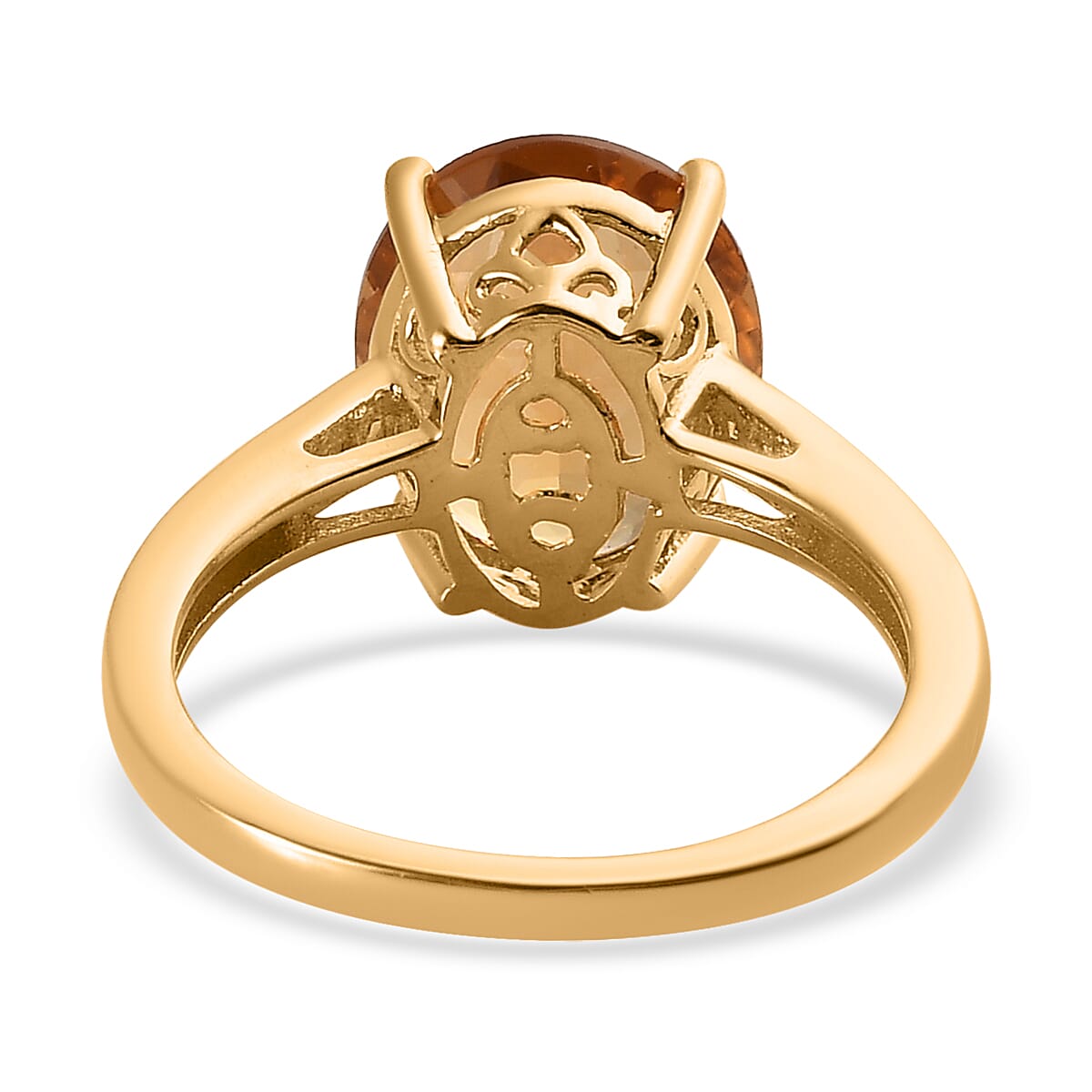 Premium Golden Scapolite and Diamond Ring in Vermeil Yellow Gold Over Sterling Silver (Size 10.0) 4.10 ctw image number 4