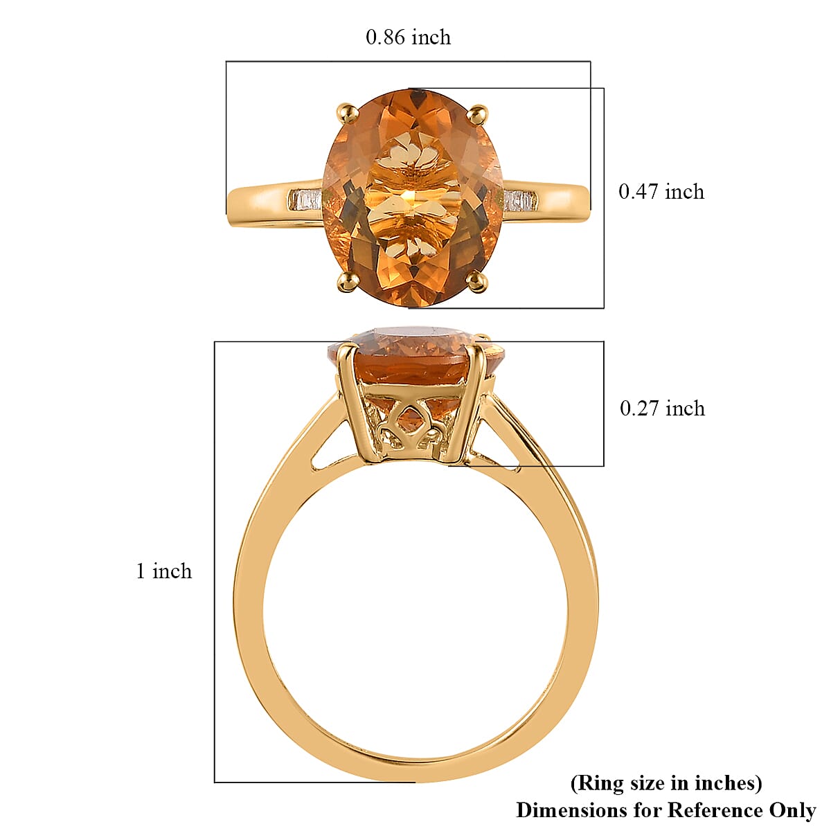 Premium Golden Scapolite and Diamond Ring in Vermeil Yellow Gold Over Sterling Silver (Size 10.0) 4.10 ctw image number 5