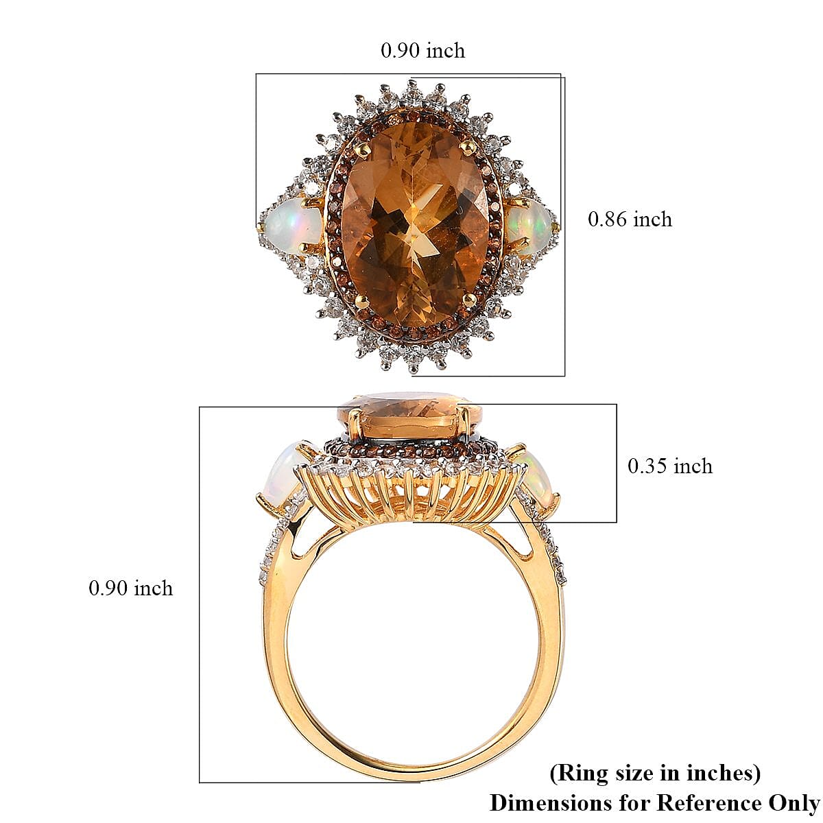 Premium Golden Scapolite and Multi Gemstone Cocktail Ring in Vermeil Yellow Gold Over Sterling Silver (Size 9.0) 6.65 ctw image number 5